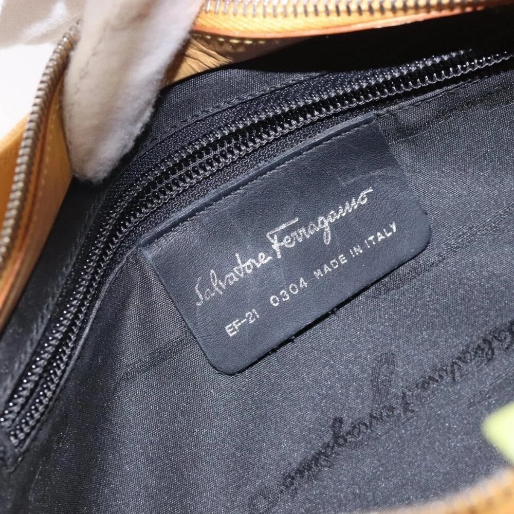Salvatore Ferragamo Sunflower Shoulder Bag Canvas Yellow Auth 133137 - Picture 11 of 16